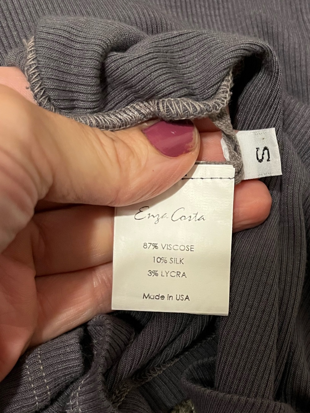 Enza Costa Silk Knit Sleeveless Twist Midi Dress in Slate Gray Size S - Picture 8 of 8